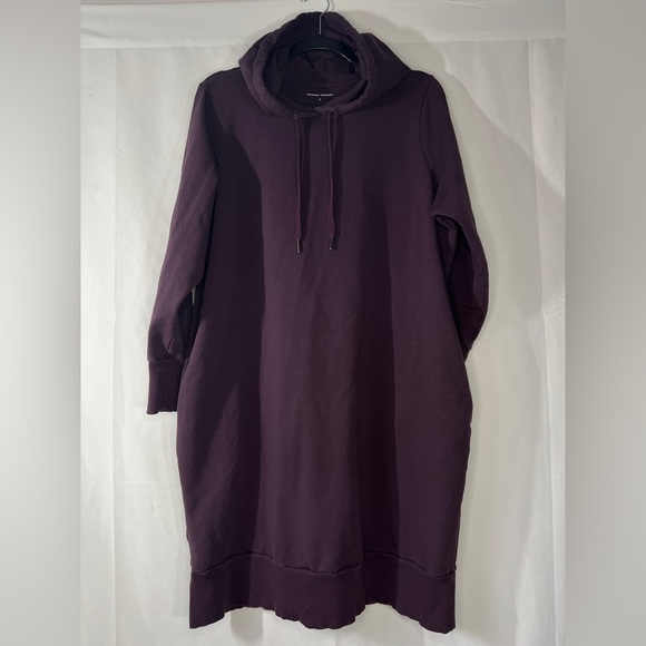 Universal Standard Sweatshirt Dress - M (2X) - dark purple french terry hooded - Picture 16 of 16